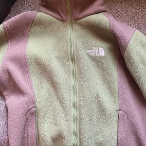Green and Brown Fleece North Face